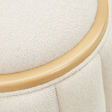 Camellia Field Caramel/Cornsilk Round Bench