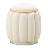 Camellia Field Caramel/Cornsilk Round Bench