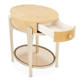 Camellia Field Caramel Oval End Table with Drawer