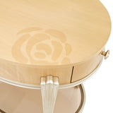 Camellia Field Caramel Oval End Table with Drawer