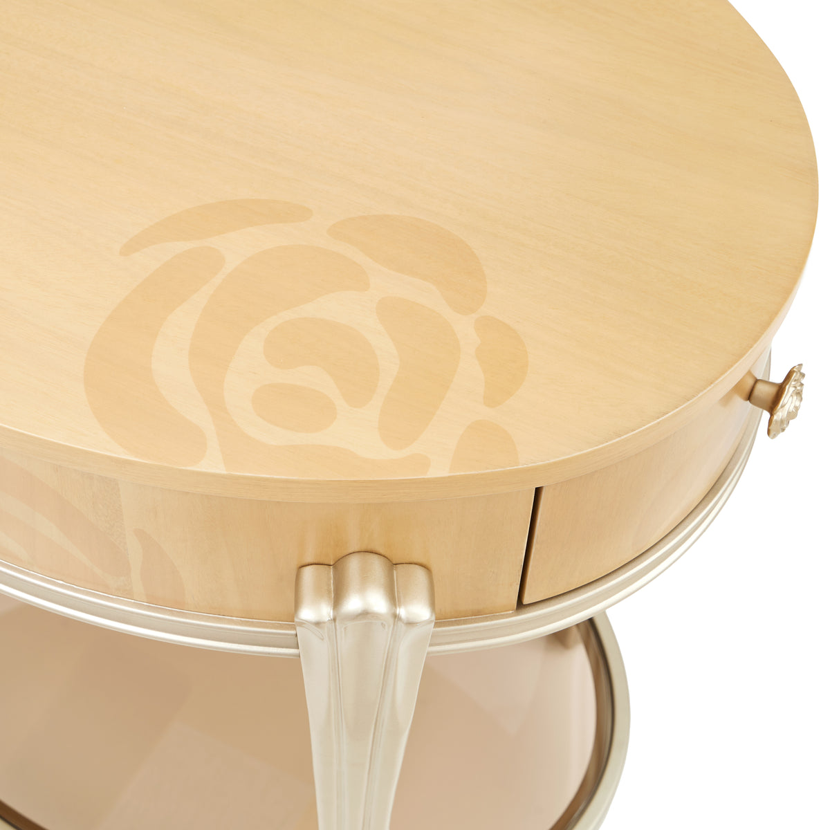 Camellia Field Caramel Oval End Table with Drawer