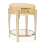 Camellia Field Caramel Oval End Table with Drawer