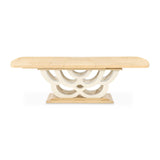 Camellia Field Caramel Rectangular Pedestal Dining Table