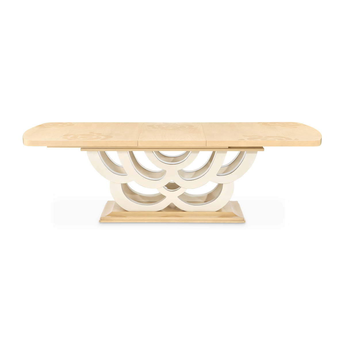 Camellia Field Caramel Rectangular Pedestal Dining Table