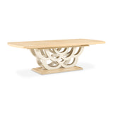 Camellia Field Caramel Rectangular Pedestal Dining Table