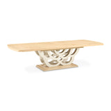 Camellia Field Caramel Rectangular Pedestal Dining Table