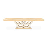 Camellia Field Caramel Rectangular Pedestal Dining Table