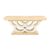 Camellia Field Caramel Rectangular Pedestal Dining Table