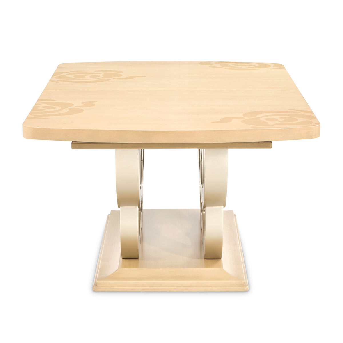 Camellia Field Caramel Rectangular Pedestal Dining Table