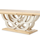 Camellia Field Caramel Rectangular Pedestal Dining Table