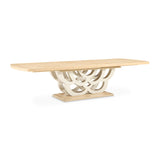 Camellia Field Caramel Rectangular Pedestal Dining Table