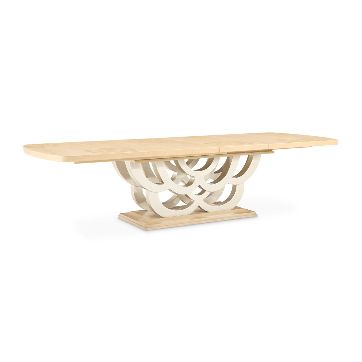 Camellia Field Caramel Rectangular Pedestal Dining Table