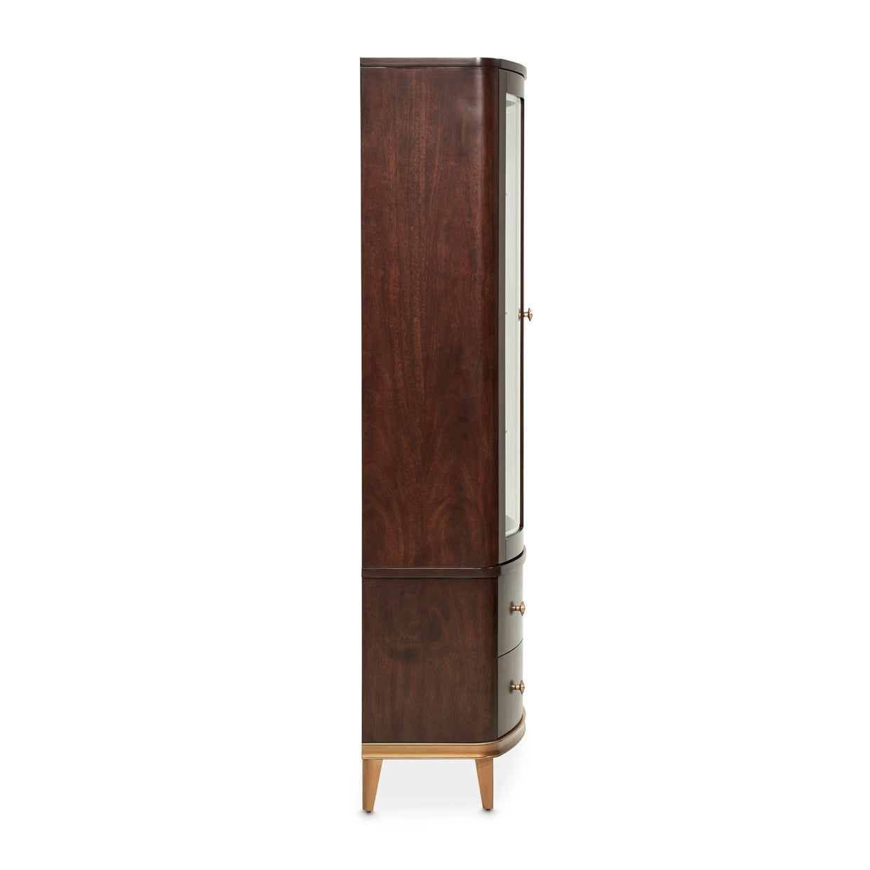 Camellia Field Warm Pecan Display Cabinet - Ornate Home