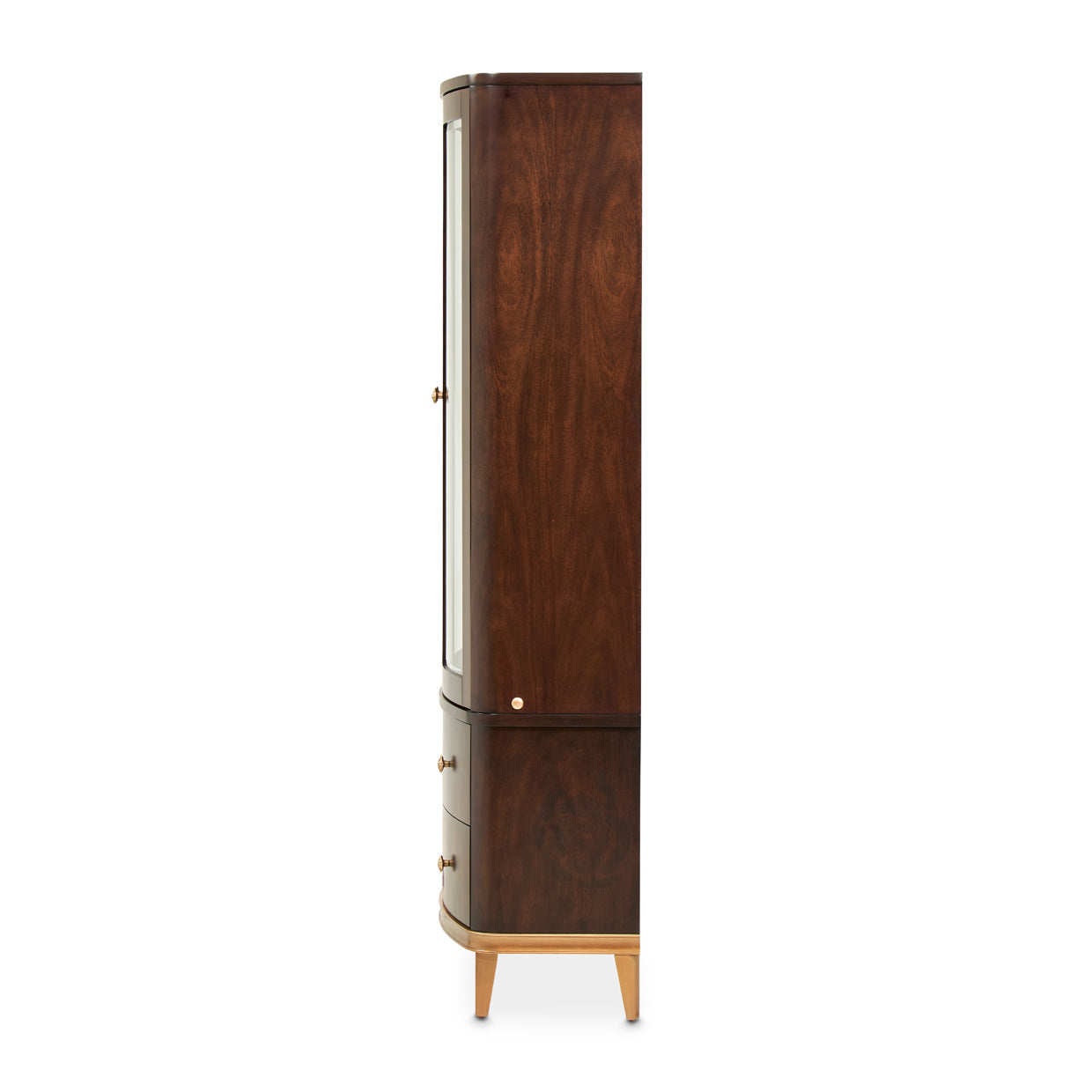 Camellia Field Warm Pecan Display Cabinet - Ornate Home