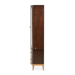 Camellia Field Warm Pecan Display Cabinet - Ornate Home