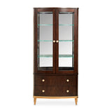 Camellia Field Warm Pecan Display Cabinet - Ornate Home