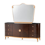 Camellia Field Warm Pecan Dresser with Mirror - Ornate Home