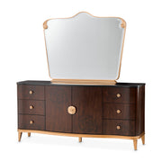 Camellia Field Warm Pecan Dresser with Mirror - Ornate Home