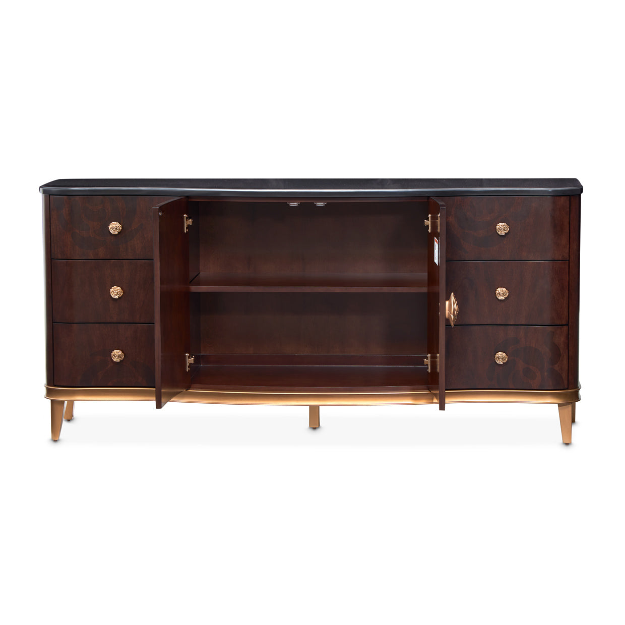 Camellia Field Warm Pecan Dresser with Mirror - Ornate Home