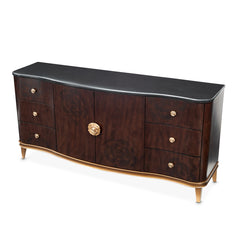 Camellia Field Warm Pecan Dresser with Mirror - Ornate Home