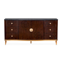 Camellia Field Warm Pecan Dresser with Mirror - Ornate Home