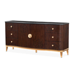 Camellia Field Warm Pecan Dresser with Mirror - Ornate Home