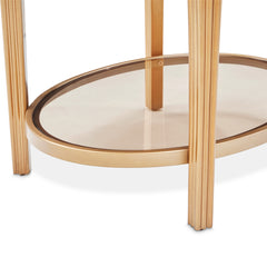 Camellia Field Warm Pecan End Table with Drawer - Ornate Home