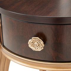 Camellia Field Warm Pecan End Table with Drawer - Ornate Home