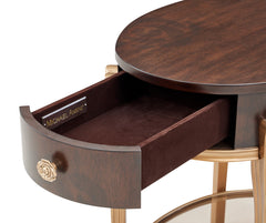Camellia Field Warm Pecan End Table with Drawer - Ornate Home