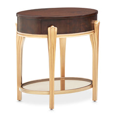 Camellia Field Warm Pecan End Table with Drawer - Ornate Home