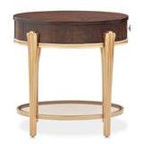 Camellia Field Warm Pecan End Table with Drawer - Ornate Home