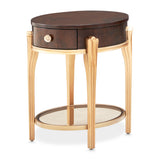 Camellia Field Warm Pecan End Table with Drawer - Ornate Home