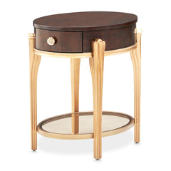 Camellia Field Warm Pecan End Table with Drawer - Ornate Home