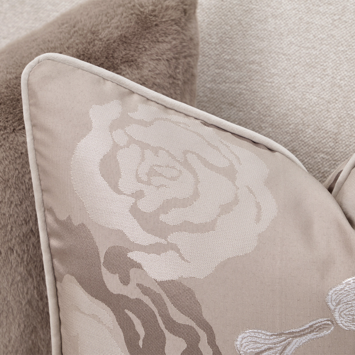 Camellia Field Warm Pecan/Linen Chenille Sofa - Ornate Home