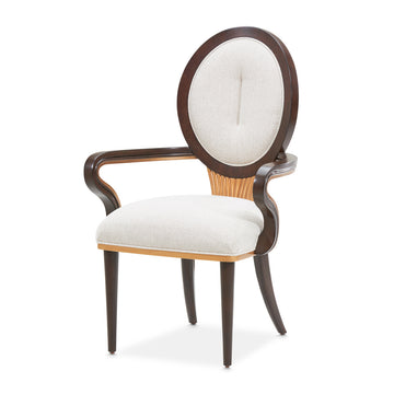Camellia Field Warm Pecan/Linen Dining Arm Chair (Set of 2) - Ornate Home