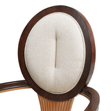 Camellia Field Warm Pecan/Linen Dining Arm Chair (Set of 2) - Ornate Home