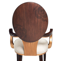 Camellia Field Warm Pecan/Linen Dining Arm Chair (Set of 2) - Ornate Home