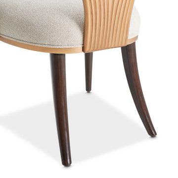 Camellia Field Warm Pecan/Linen Dining Arm Chair (Set of 2) - Ornate Home