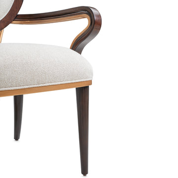 Camellia Field Warm Pecan/Linen Dining Arm Chair (Set of 2) - Ornate Home