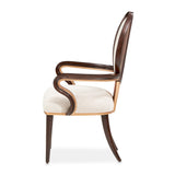 Camellia Field Warm Pecan/Linen Dining Arm Chair (Set of 2) - Ornate Home