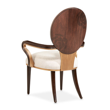 Camellia Field Warm Pecan/Linen Dining Arm Chair (Set of 2) - Ornate Home