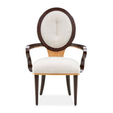 Camellia Field Warm Pecan/Linen Dining Arm Chair (Set of 2) - Ornate Home