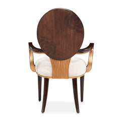 Camellia Field Warm Pecan/Linen Dining Arm Chair (Set of 2) - Ornate Home