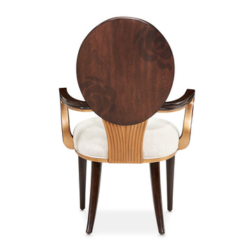 Camellia Field Warm Pecan/Linen Dining Arm Chair (Set of 2) - Ornate Home