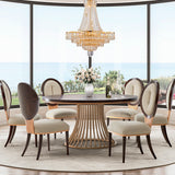 Camellia Field Warm Pecan/Linen Dining Side Chair (Set of 2) - Ornate Home