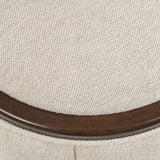 Camellia Field Warm Pecan/Linen Round Bench - Ornate Home