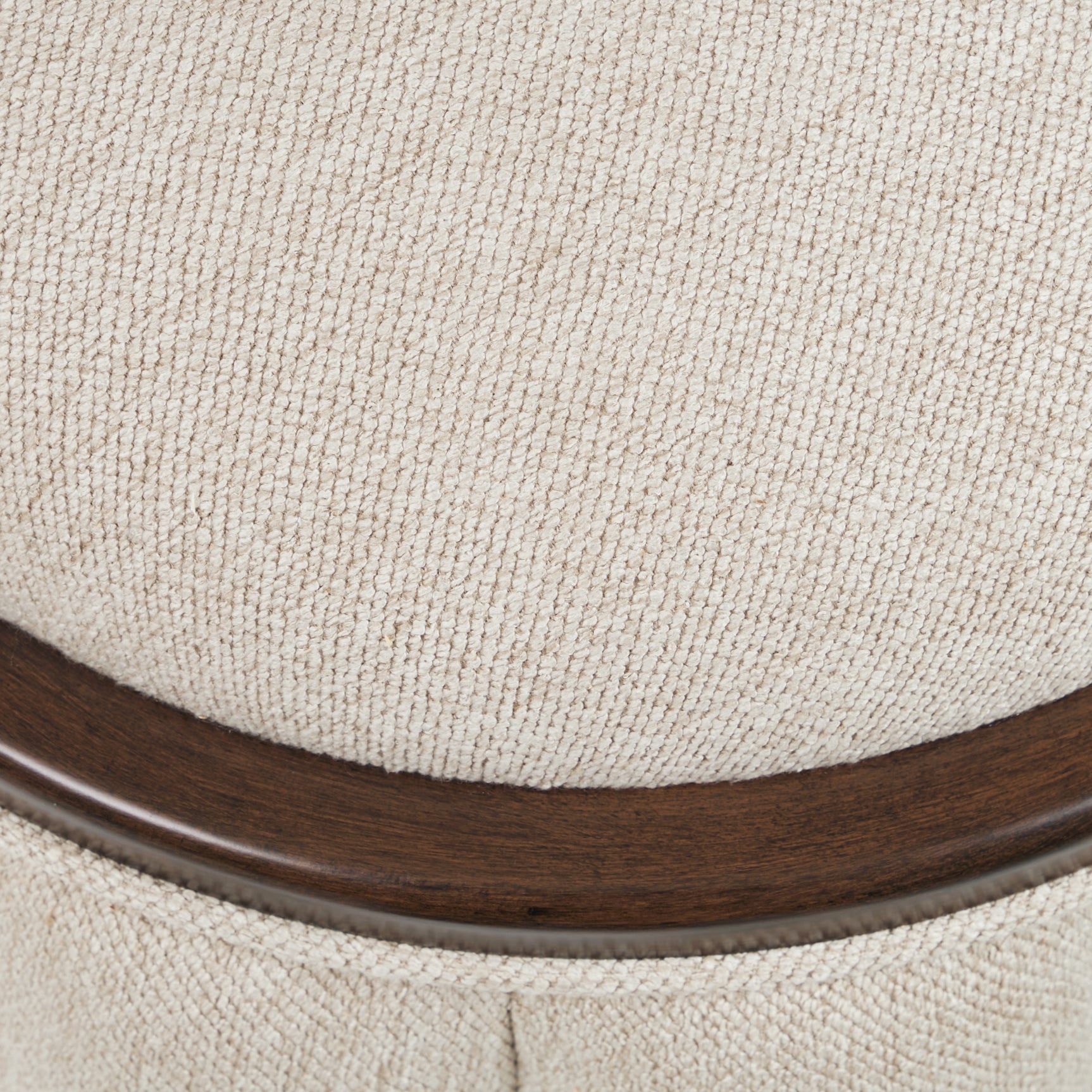 Camellia Field Warm Pecan/Linen Round Bench - Ornate Home