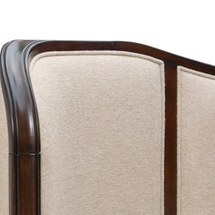 Camellia Field Warm Pecan/Linen Upholstered Bed - Ornate Home