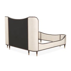Camellia Field Warm Pecan/Linen Upholstered Bed - Ornate Home