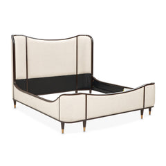 Camellia Field Warm Pecan/Linen Upholstered Bed - Ornate Home